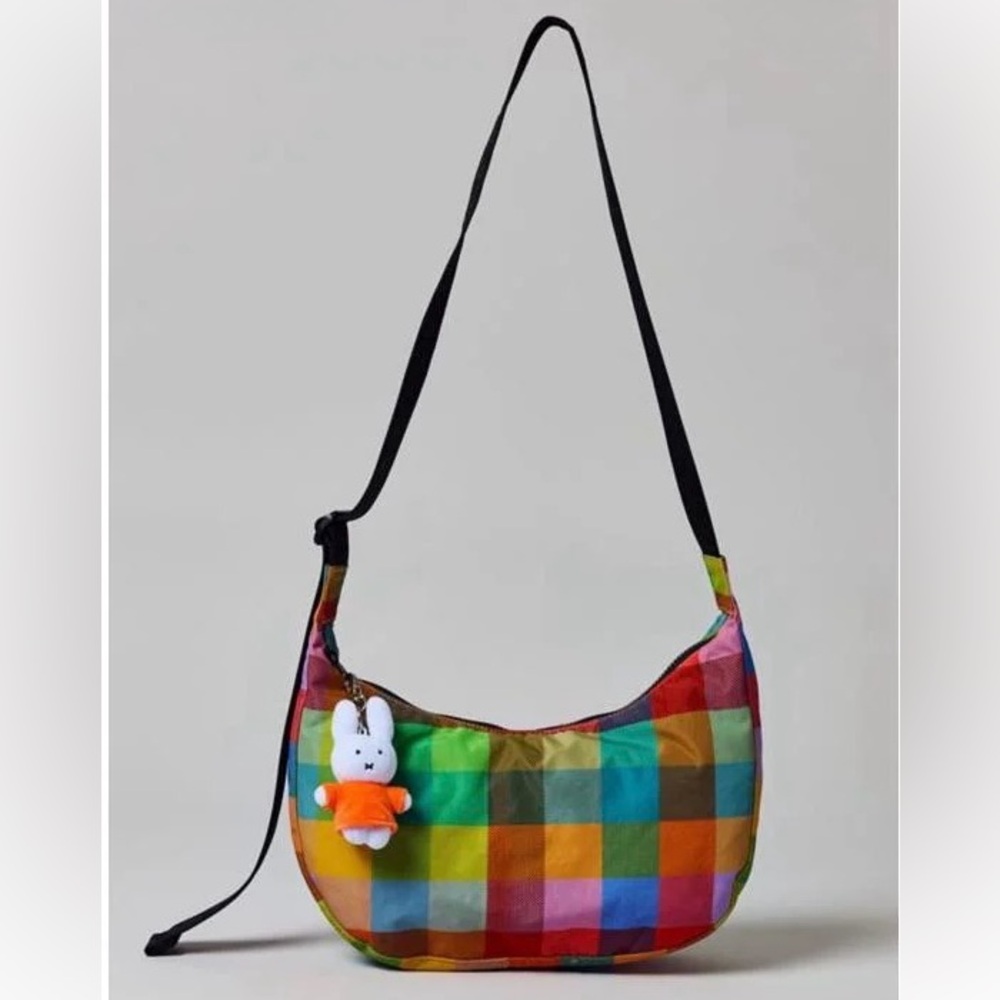 BAGGU Madras Medium Crescent Bag (NWT Urban Outfitters collab)